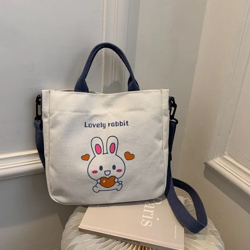 Women's Canvas Fashion Pattern Cute Animal Crossbody Bags