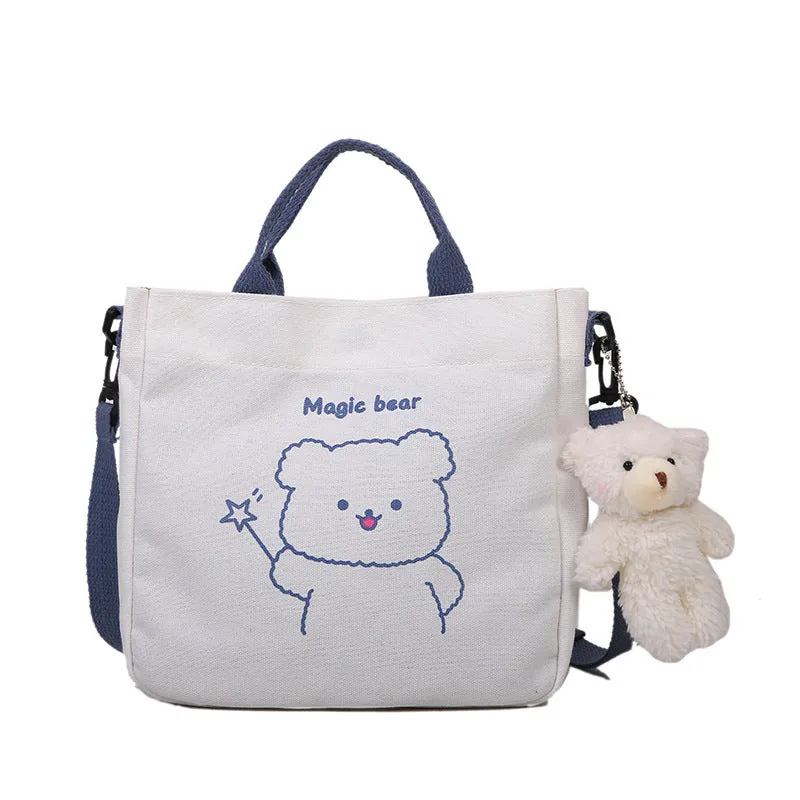 Women's Canvas Fashion Pattern Cute Animal Crossbody Bags
