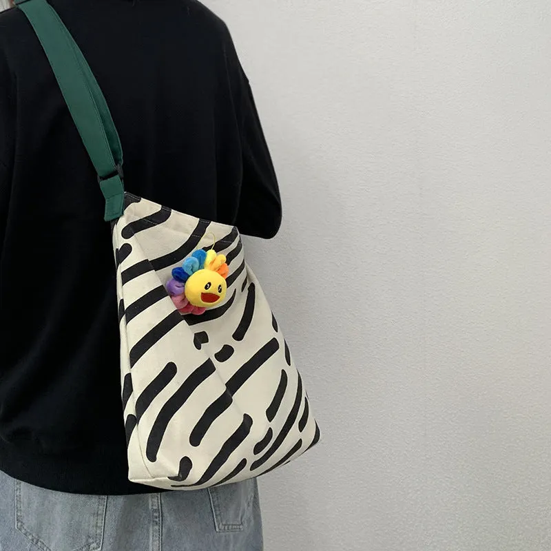 Women's Canvas Portable Large Capacity Class Korean Style Bags