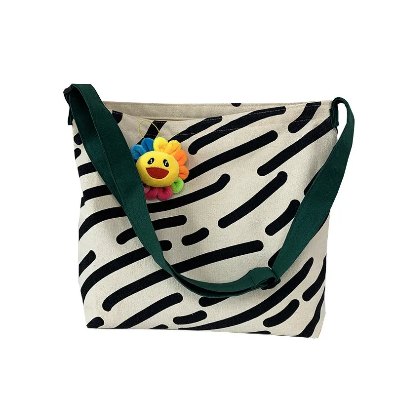 Women's Canvas Portable Large Capacity Class Korean Style Bags