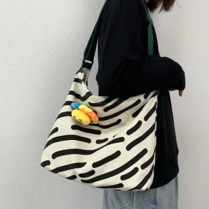 Women's Canvas Portable Large Capacity Class Korean Style Bags