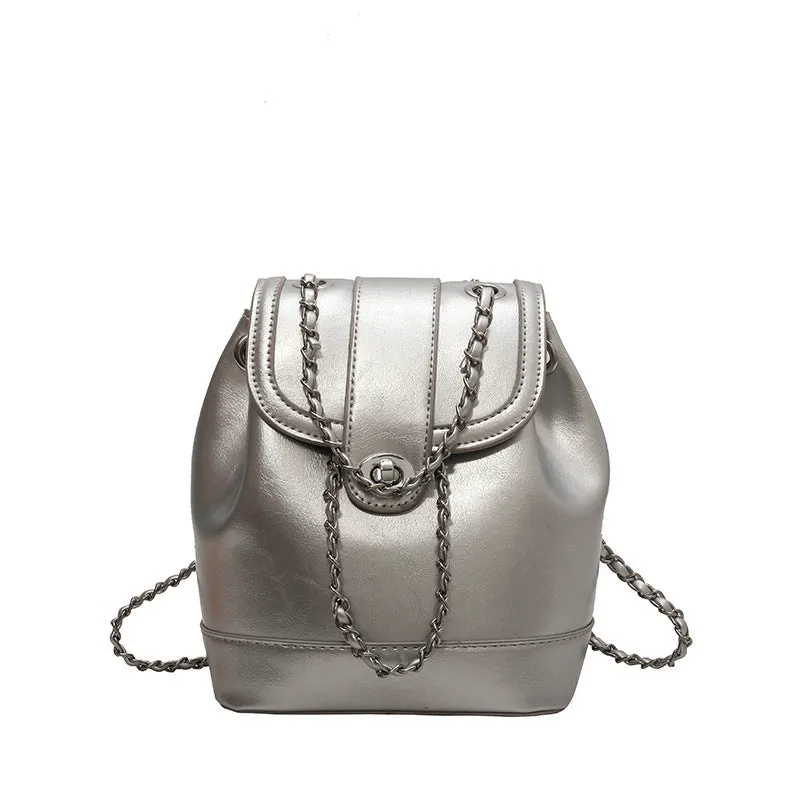 Women's Classic Style Trendy Fashion Chain Backpacks