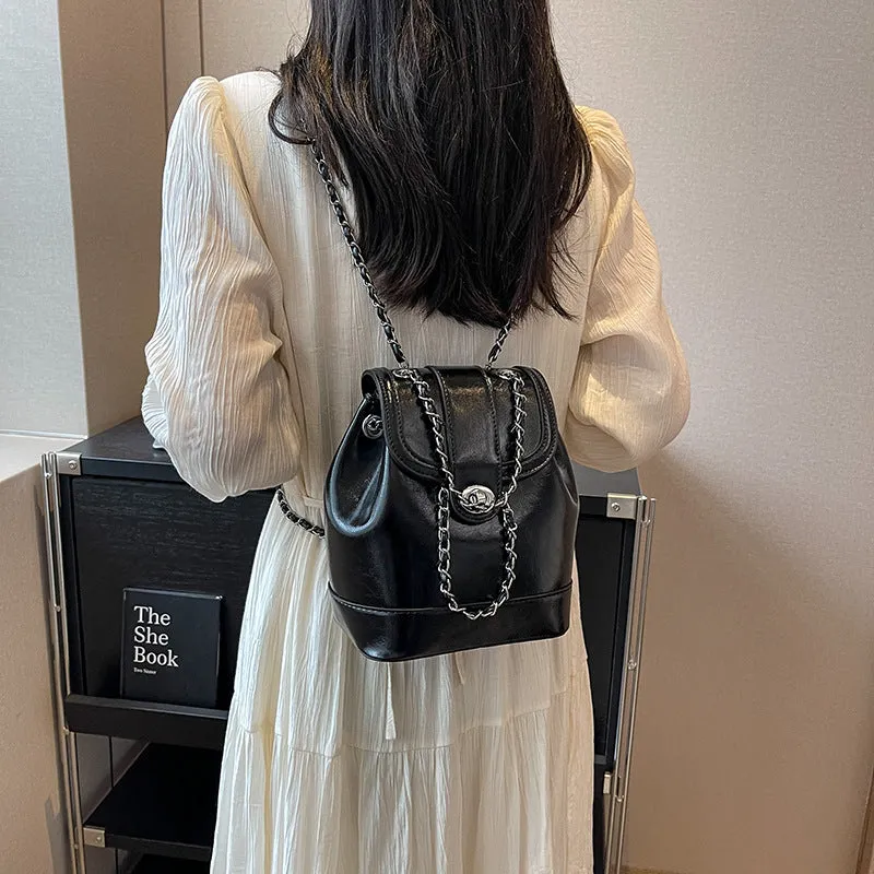 Women's Classic Style Trendy Fashion Chain Backpacks