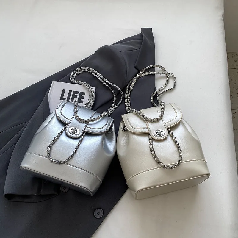 Women's Classic Style Trendy Fashion Chain Backpacks