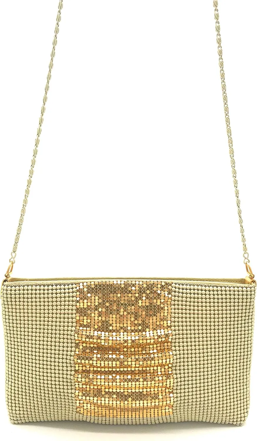 Womens clutch metal mesh metal beaded mesh evening purse for Cocktail Party Prom Wedding Banquet