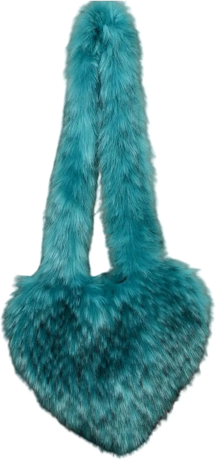 Women's Fashion Faux Fur Soft Shoulder Bag Purse Plush Fluffy Handbag Crossbody Bag