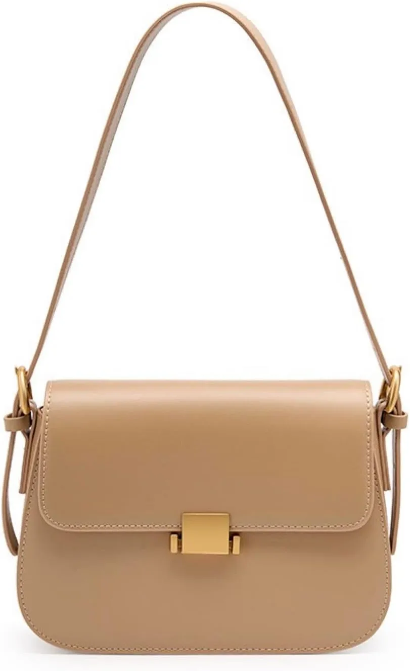 Women's genuine leather shoulder bag, crossbody hand-held small square bag handbag, genuine leather tofu wallet