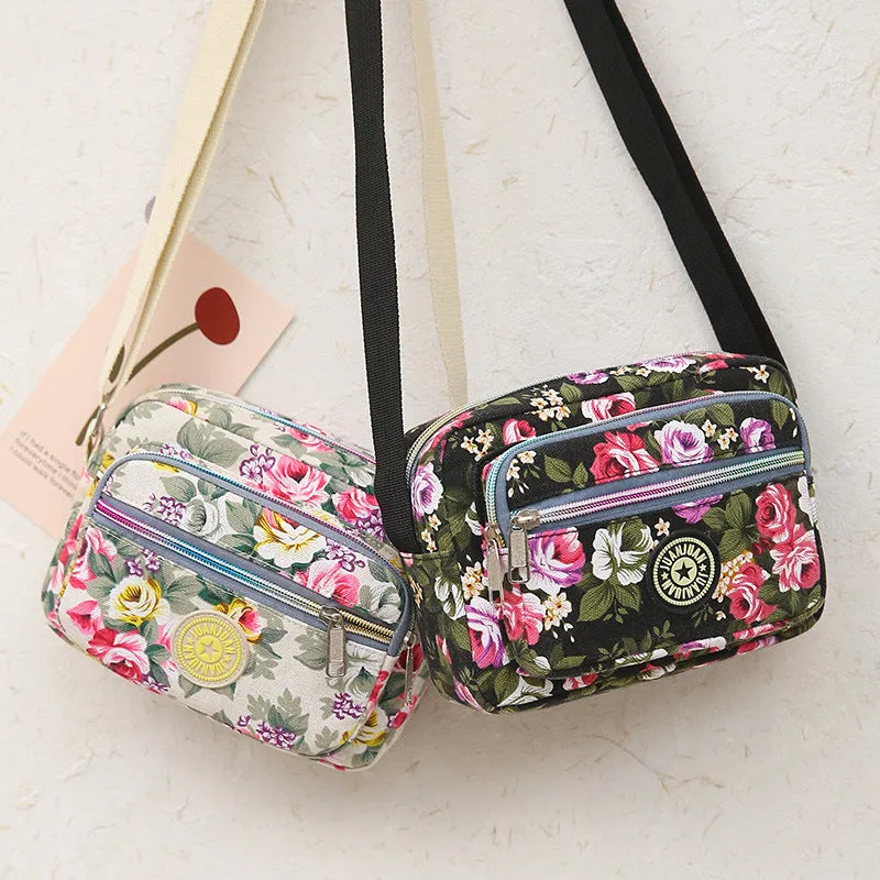 Women's Lightweight Business For Collecting Money Flower Crossbody Bags