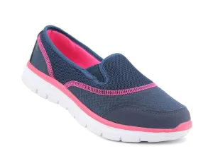 Womens Navy Super Lightweight Slip On Mesh Active Sneaker Running Trainers (Copy)