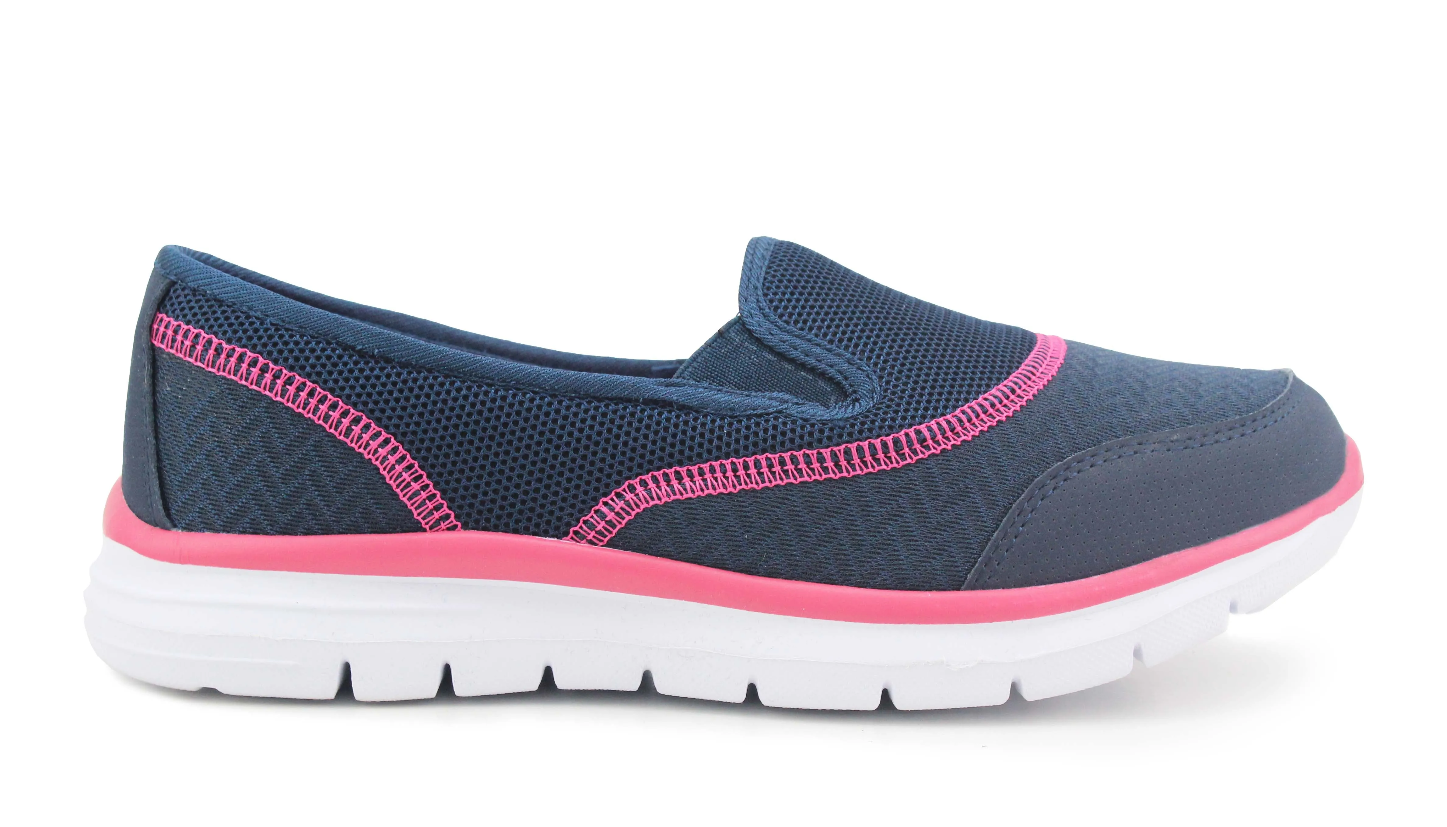Womens Navy Super Lightweight Slip On Mesh Active Sneaker Running Trainers (Copy)