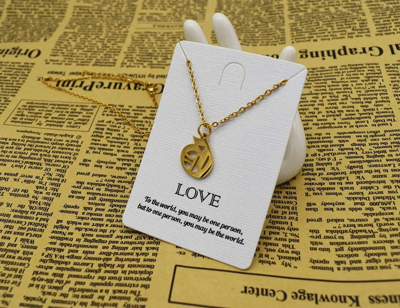 Women's Old English Initial Necklace 18K Gold Plated Stainless Steel Letter Pendant Gift