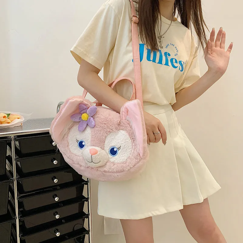 Women's Plush Rabbit Big Face Cute Duffy Crossbody Bags