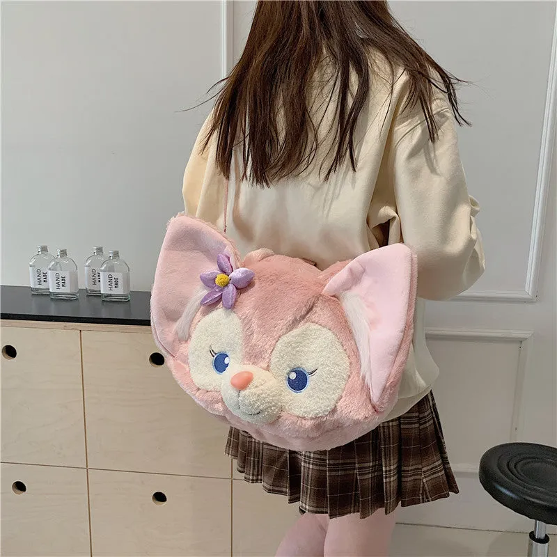 Women's Plush Rabbit Big Face Cute Duffy Crossbody Bags