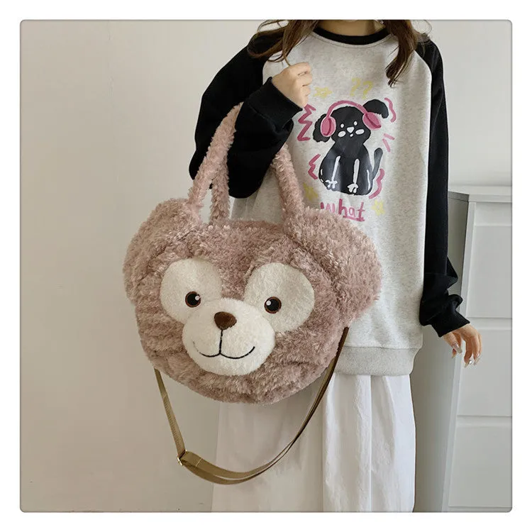 Women's Plush Rabbit Big Face Cute Duffy Crossbody Bags