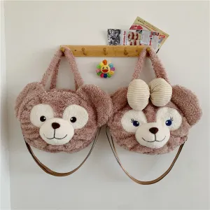 Women's Plush Rabbit Big Face Cute Duffy Crossbody Bags