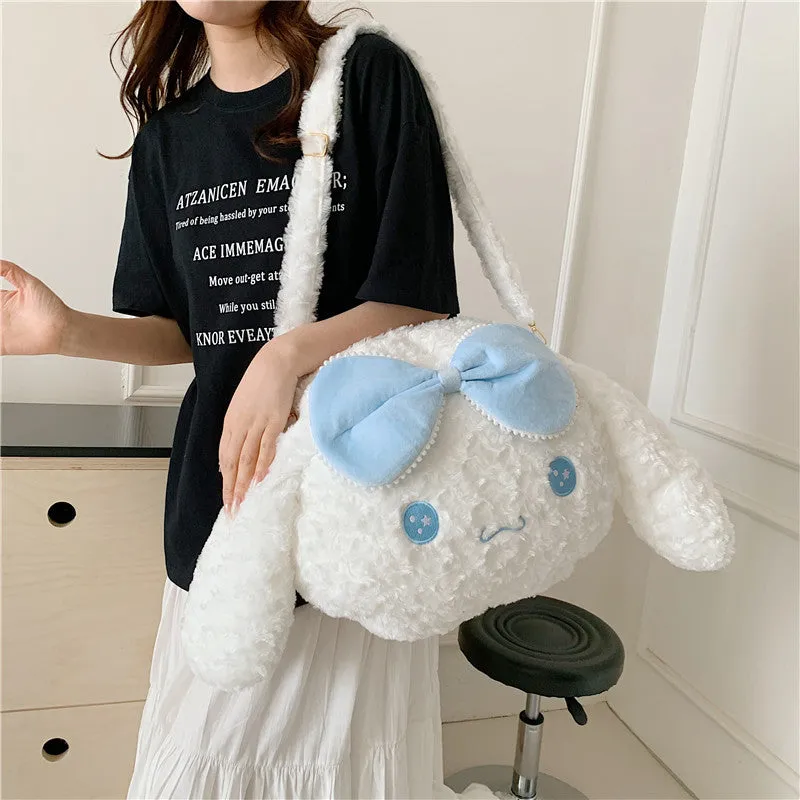 Women's Plush Rabbit Big Face Cute Duffy Crossbody Bags