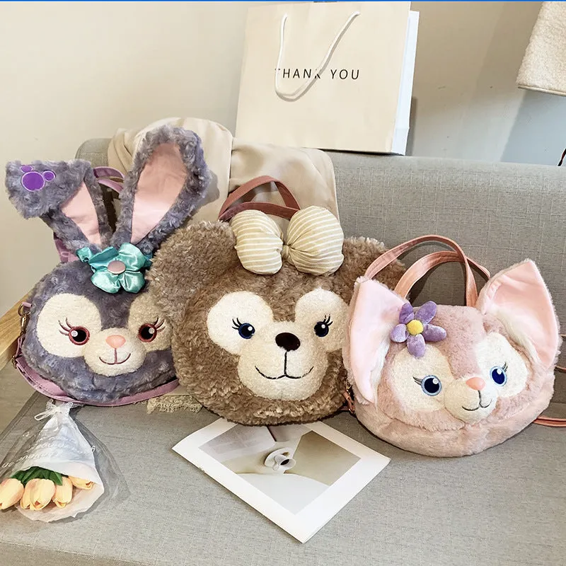 Women's Plush Rabbit Big Face Cute Duffy Crossbody Bags