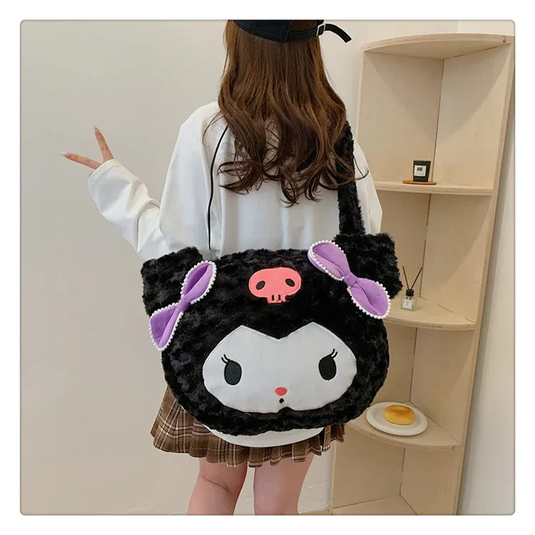 Women's Plush Rabbit Big Face Cute Duffy Crossbody Bags