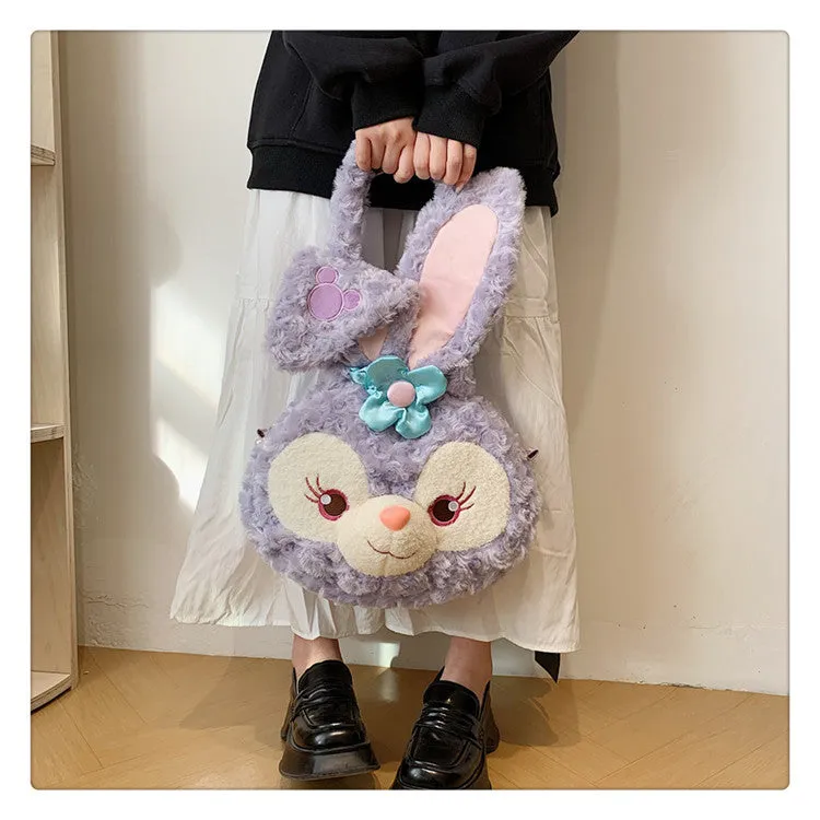Women's Plush Rabbit Big Face Cute Duffy Crossbody Bags