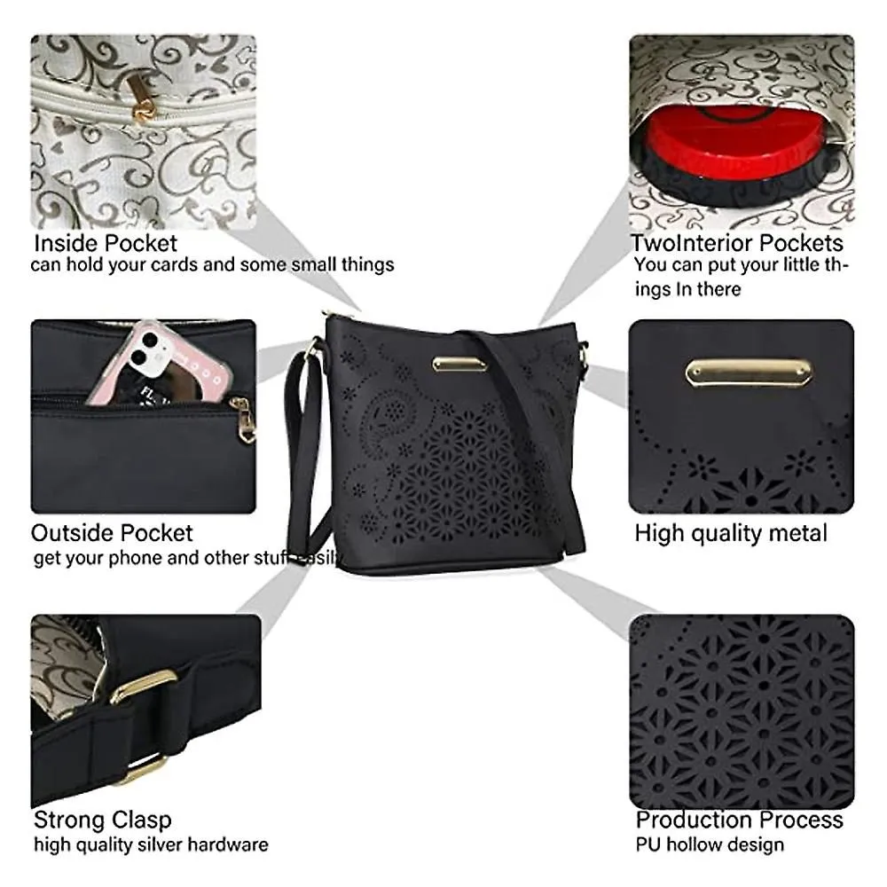 Womens Stylish Crossbody Handbag Pu Bucket Bag