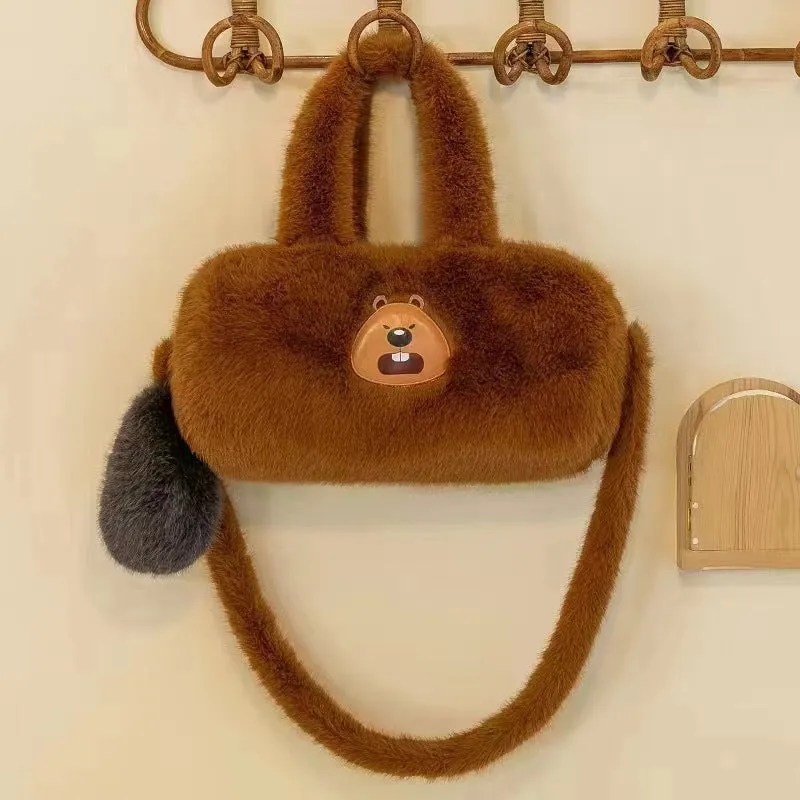 Women's Sweet Potato Capybara Plush Large Capacity Backpacks