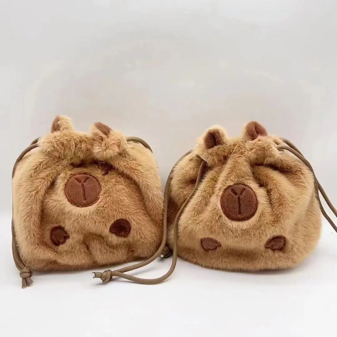 Women's Sweet Potato Capybara Plush Large Capacity Backpacks