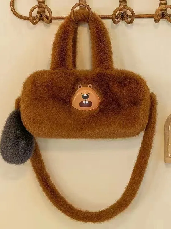 Women's Sweet Potato Capybara Plush Large Capacity Backpacks