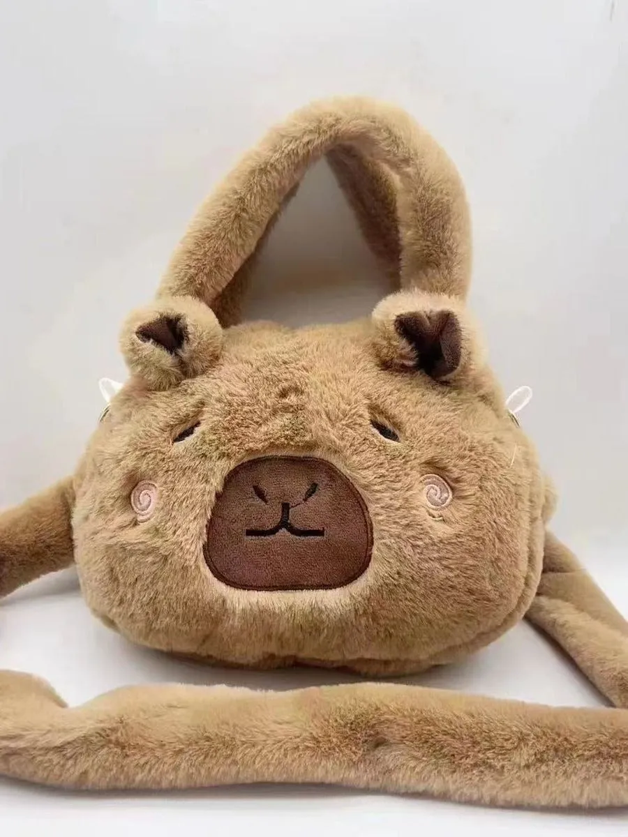 Women's Sweet Potato Capybara Plush Large Capacity Backpacks