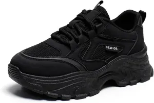 Womens Walking Shoes Fashion Breathable Mesh Platform Sneakers Lightweight Gym Shoes