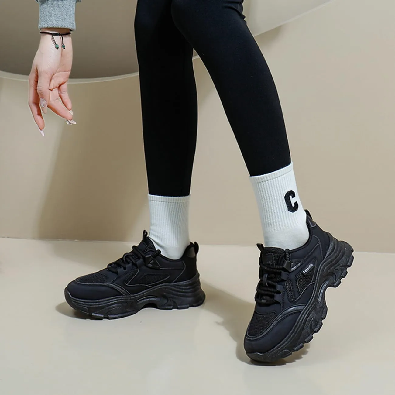 Womens Walking Shoes Fashion Breathable Mesh Platform Sneakers Lightweight Gym Shoes