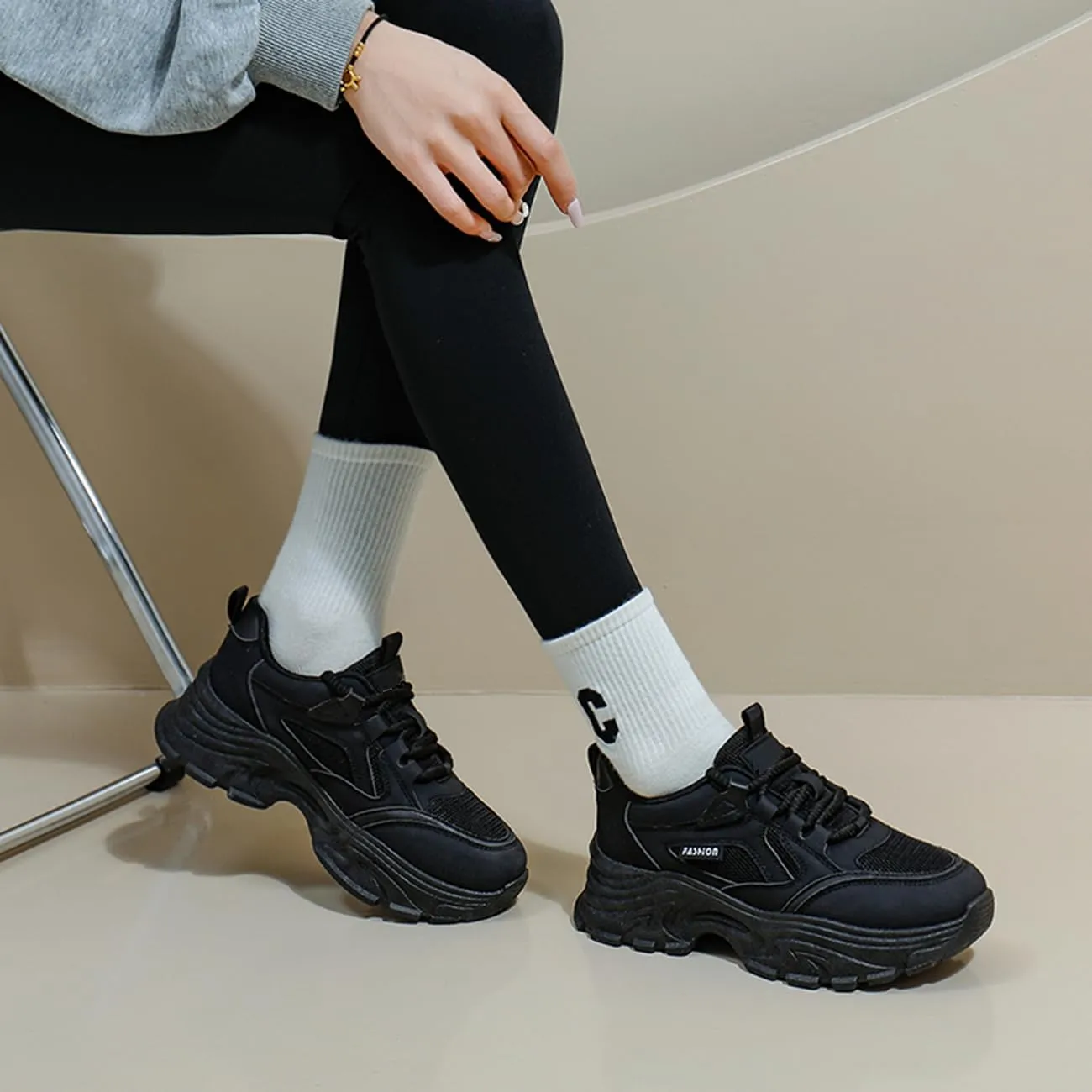 Womens Walking Shoes Fashion Breathable Mesh Platform Sneakers Lightweight Gym Shoes
