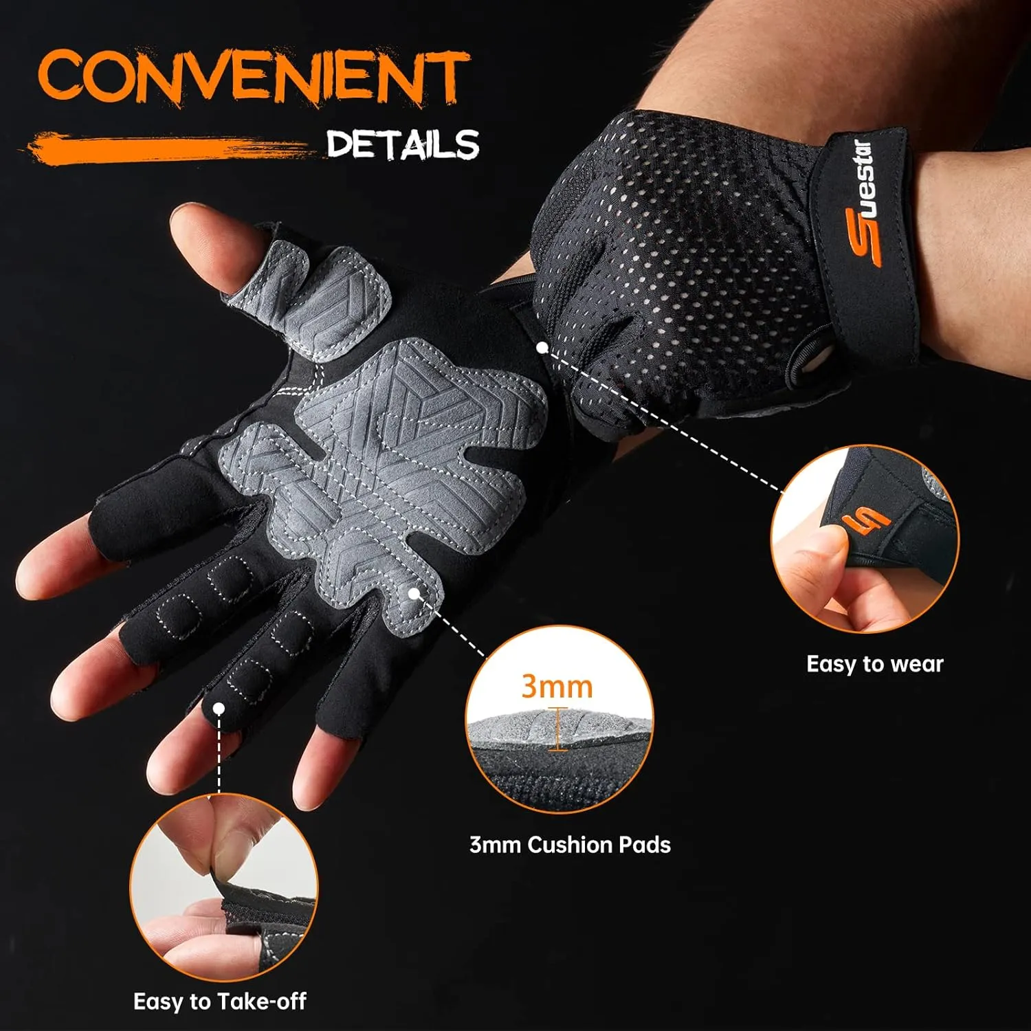 Workout Gloves for Men Women, Weight Lifting With Full Palm Protection, Excellent Grip, Ultra Breathable for Weightlifting, Fitness, Training, Hanging