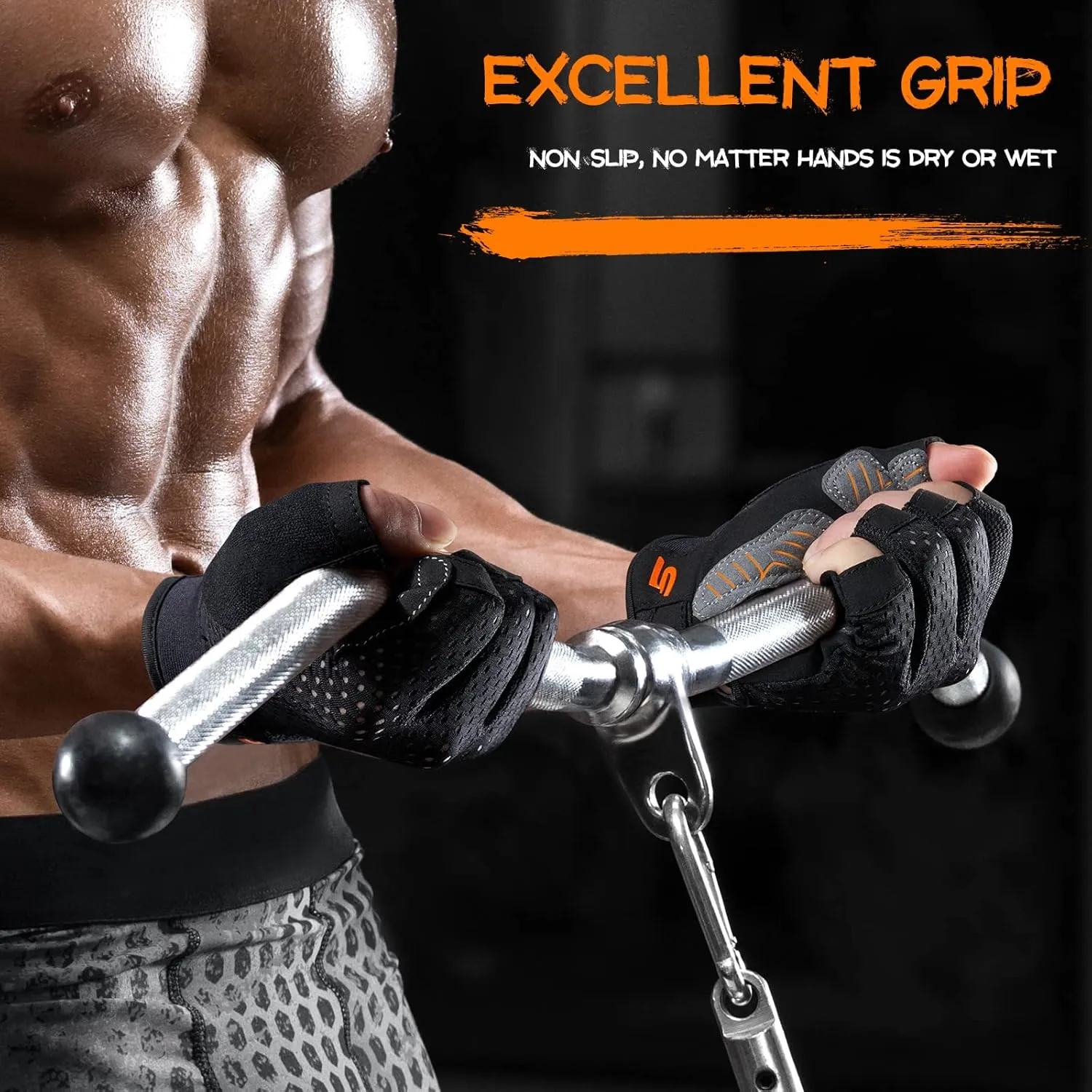 Workout Gloves for Men Women, Weight Lifting With Full Palm Protection, Excellent Grip, Ultra Breathable for Weightlifting, Fitness, Training, Hanging