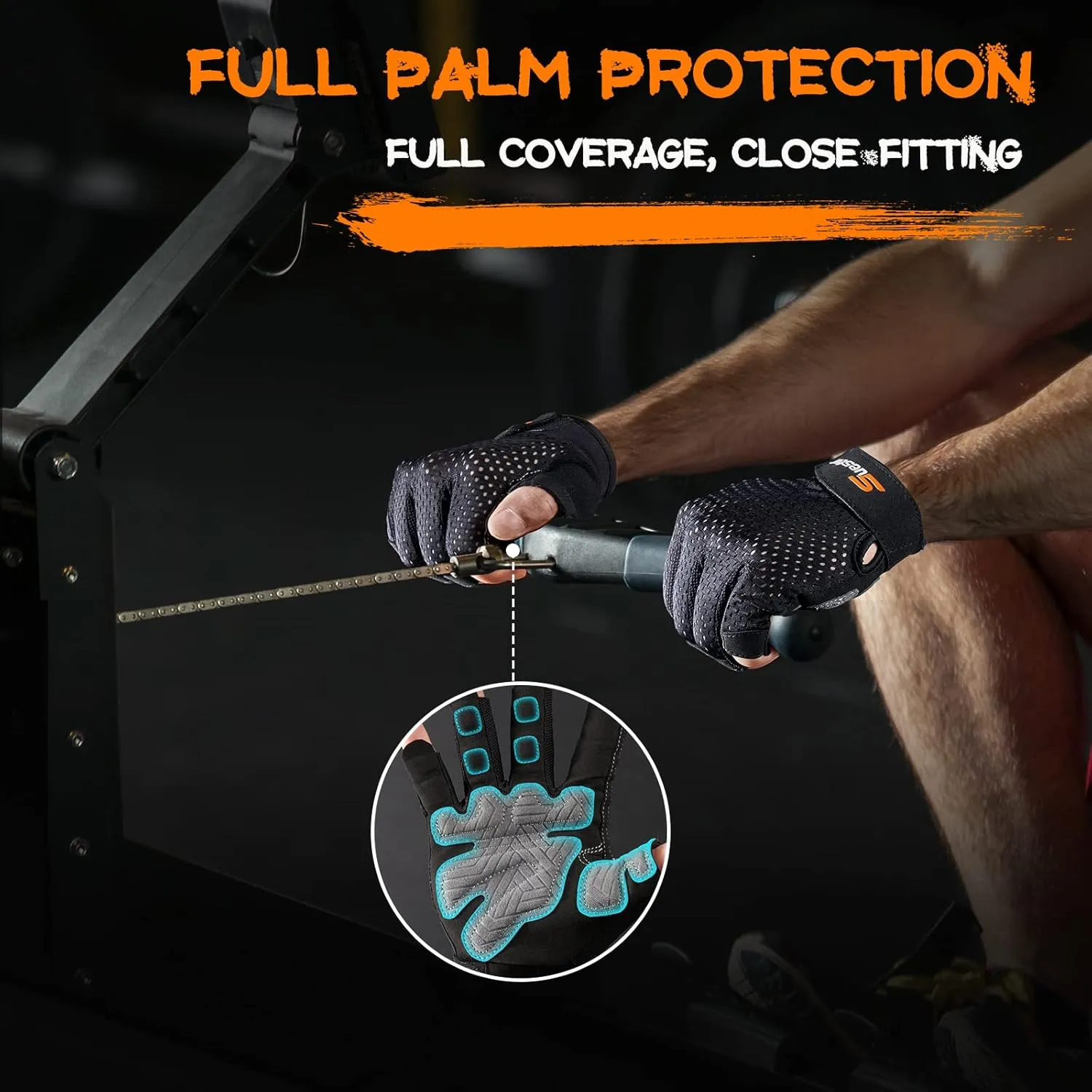 Workout Gloves for Men Women, Weight Lifting With Full Palm Protection, Excellent Grip, Ultra Breathable for Weightlifting, Fitness, Training, Hanging
