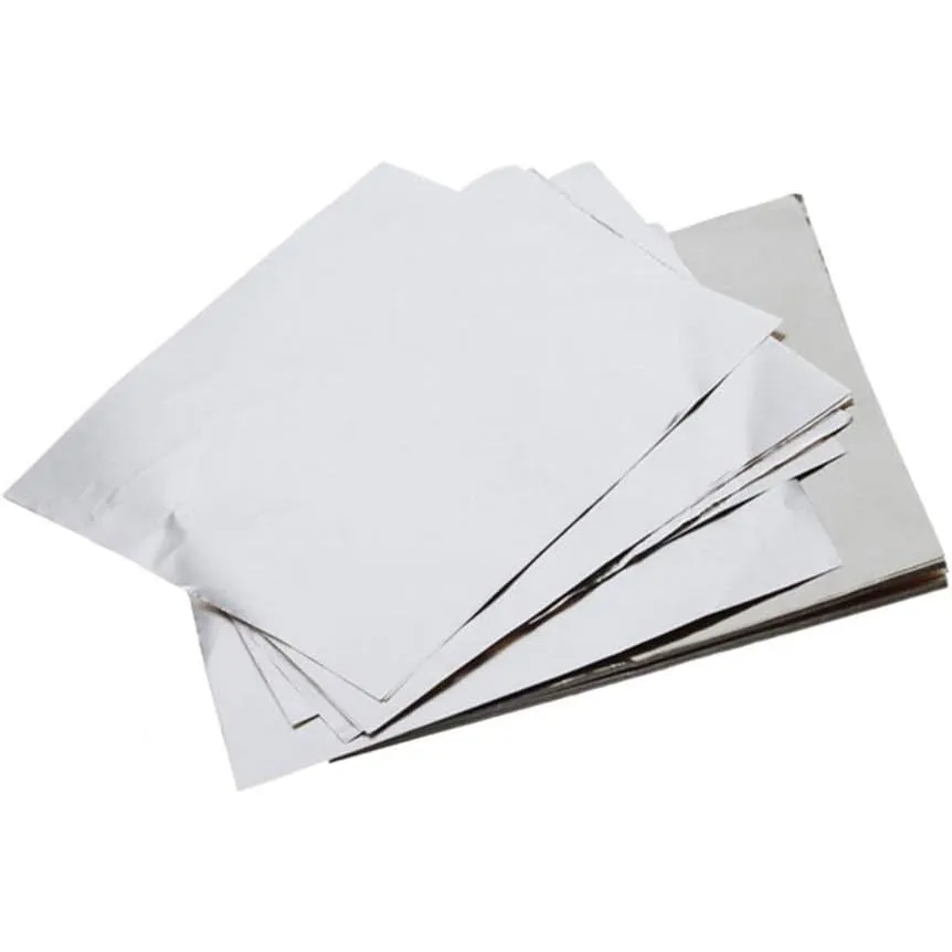 Wowagoga 6x6 Inches Aluminum Foils Paper Chocolate Candy Wrapping/Packing Sheets, Silver,Pack of 200
