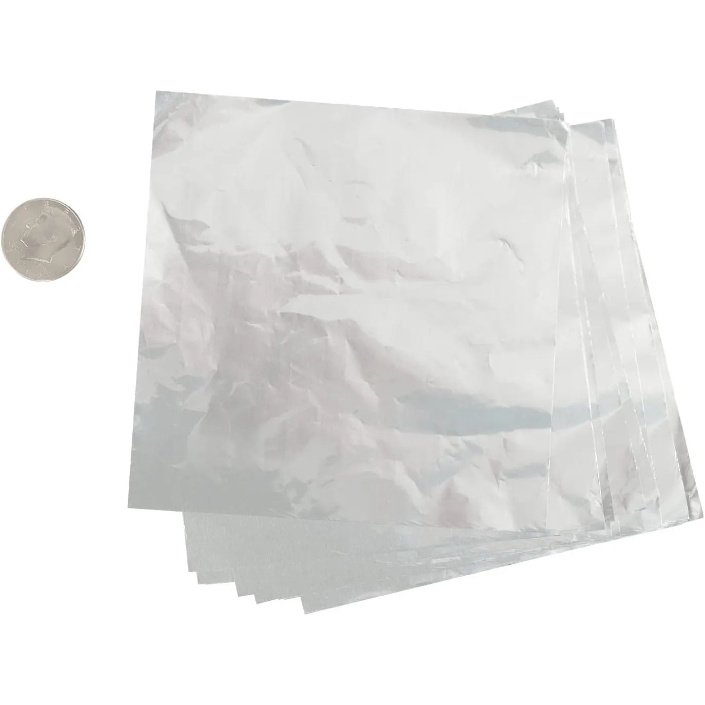 Wowagoga 6x6 Inches Aluminum Foils Paper Chocolate Candy Wrapping/Packing Sheets, Silver,Pack of 200