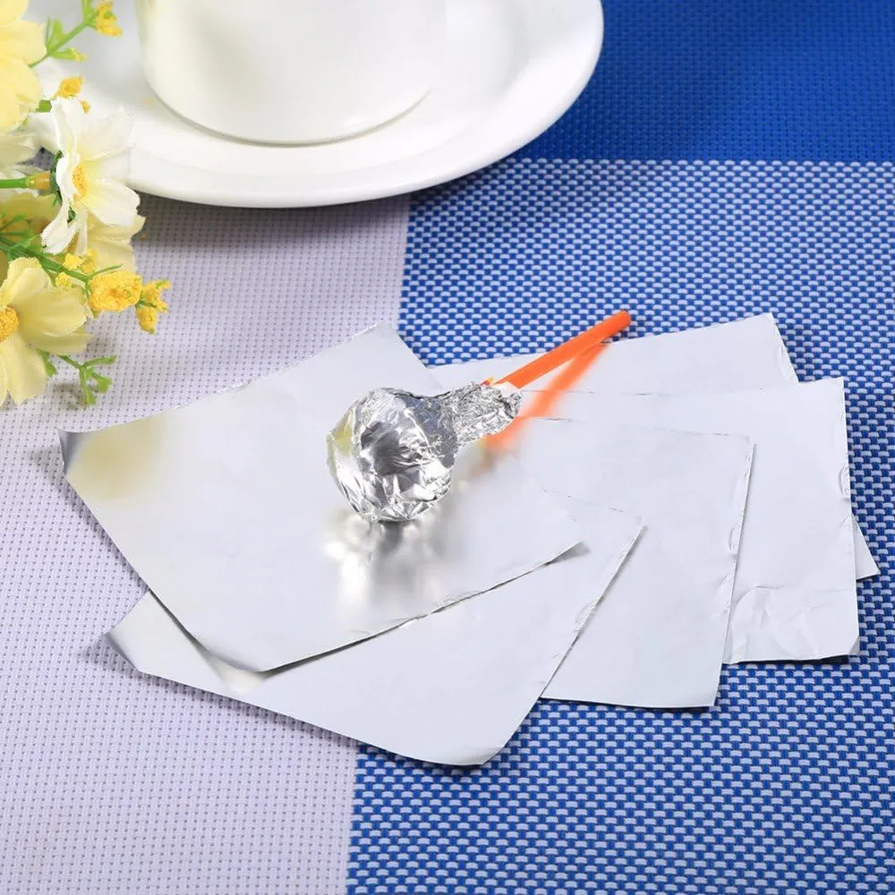 Wowagoga 6x6 Inches Aluminum Foils Paper Chocolate Candy Wrapping/Packing Sheets, Silver,Pack of 200