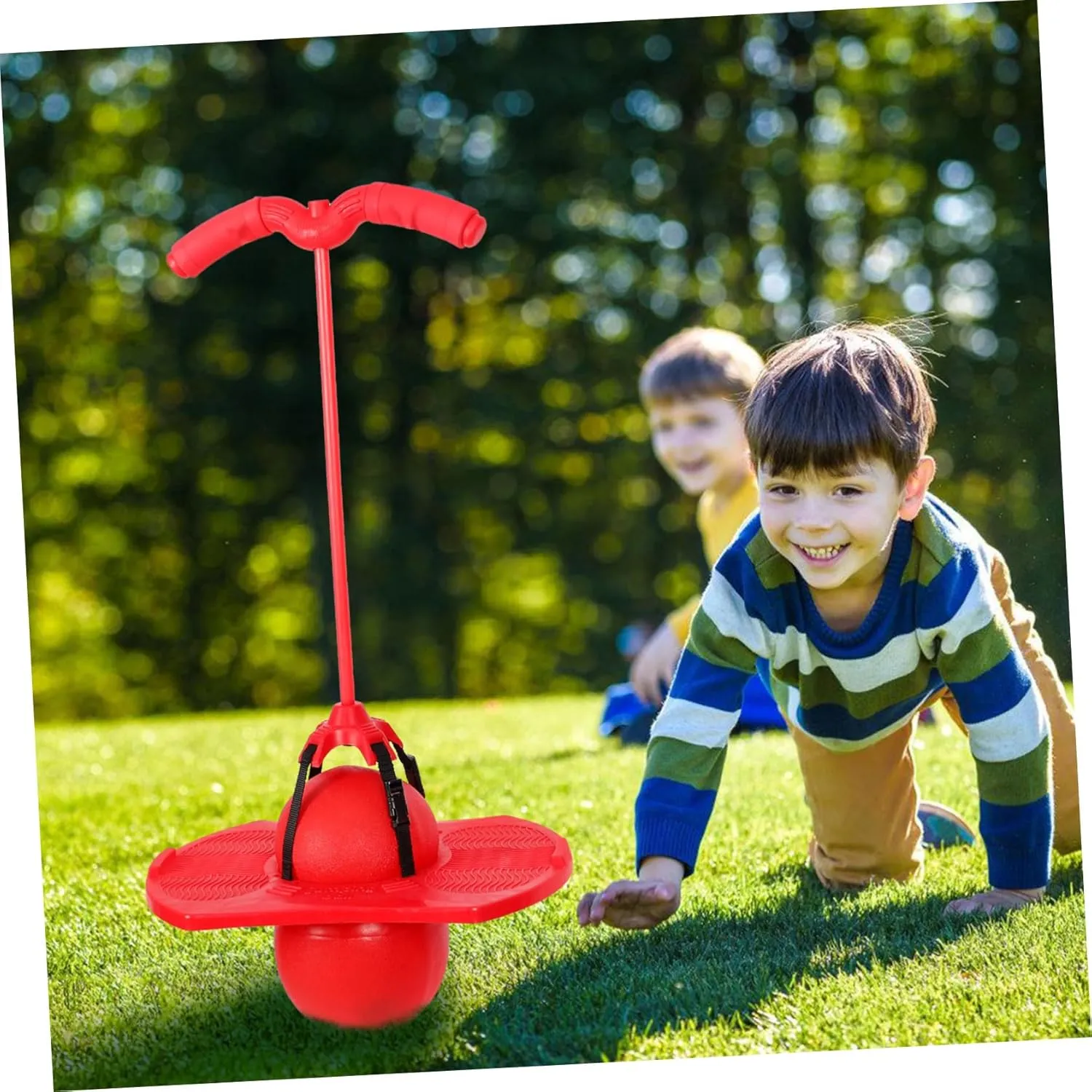 Yardwe Jumping with Handle Rope Funny Sports Exercise with Air Pump for Outdoor Fun Smooth Edges for Safe