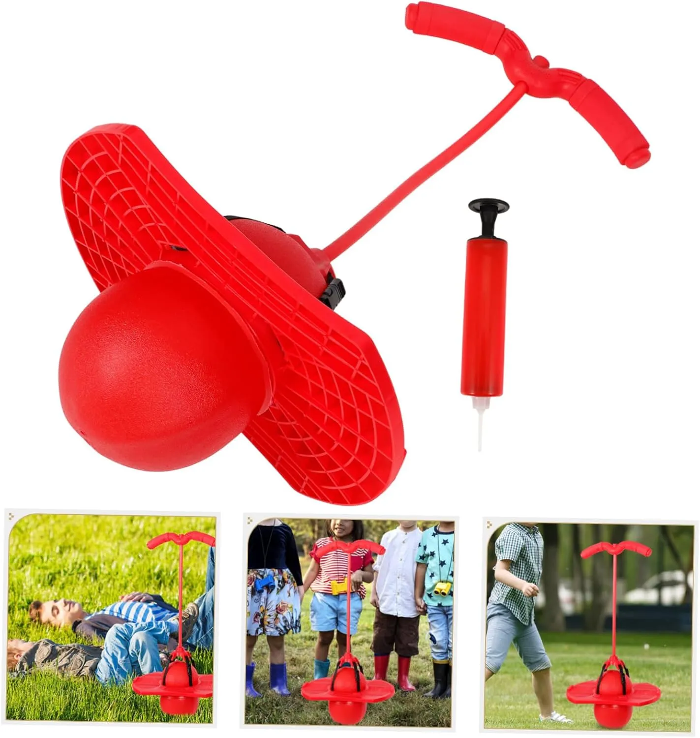 Yardwe Jumping with Handle Rope Funny Sports Exercise with Air Pump for Outdoor Fun Smooth Edges for Safe
