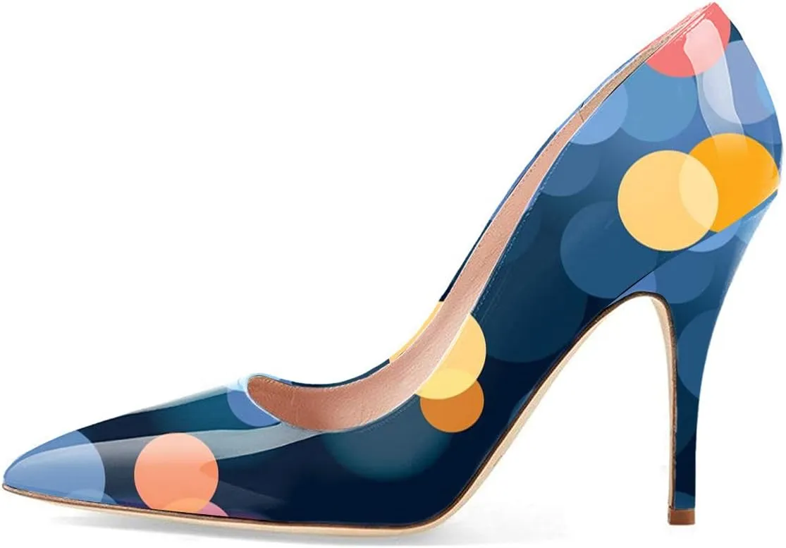 YDN Women's Chic Pointed Closed Toe Mid Heel Pumps Slip on Stiletto Slide Dress Shoe for Party Prom Size 4-15 US