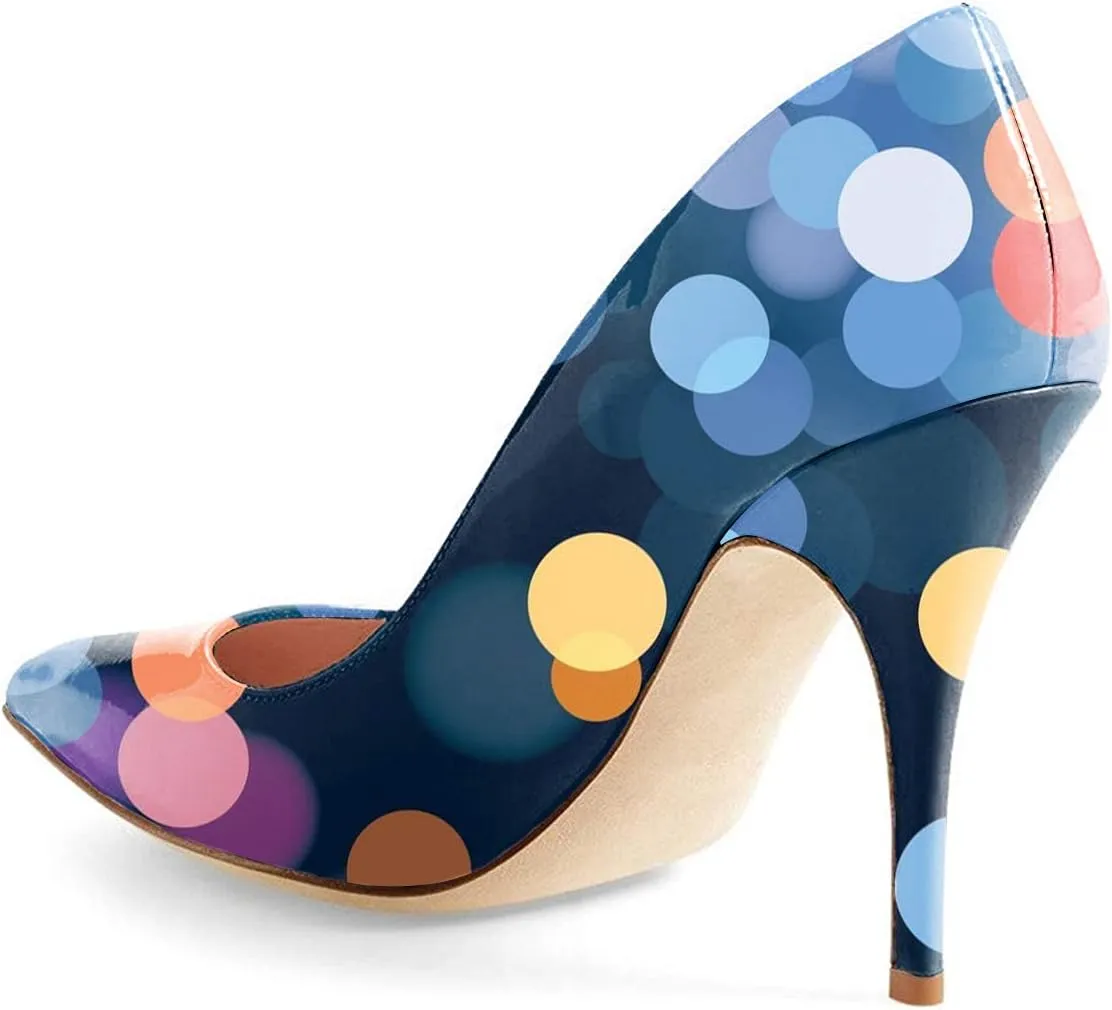 YDN Women's Chic Pointed Closed Toe Mid Heel Pumps Slip on Stiletto Slide Dress Shoe for Party Prom Size 4-15 US