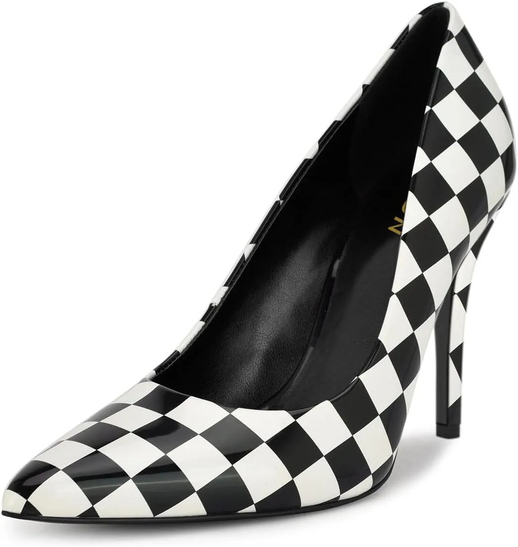 YDN Women's Chic Pointed Closed Toe Mid Heel Pumps Slip on Stiletto Slide Dress Shoe for Party Prom Size 4-15 US
