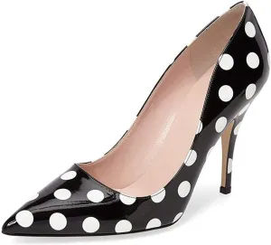 YDN Women's Chic Pointed Closed Toe Mid Heel Pumps Slip on Stiletto Slide Dress Shoe for Party Prom Size 4-15 US