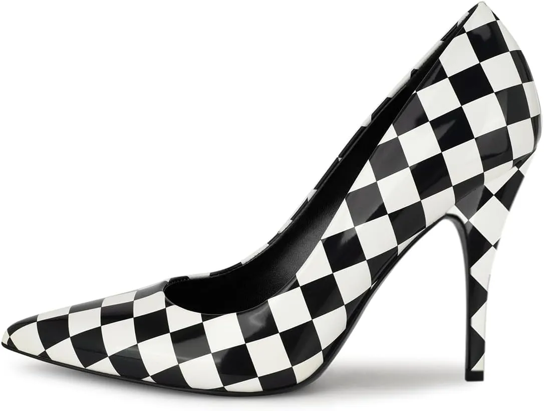YDN Women's Chic Pointed Closed Toe Mid Heel Pumps Slip on Stiletto Slide Dress Shoe for Party Prom Size 4-15 US