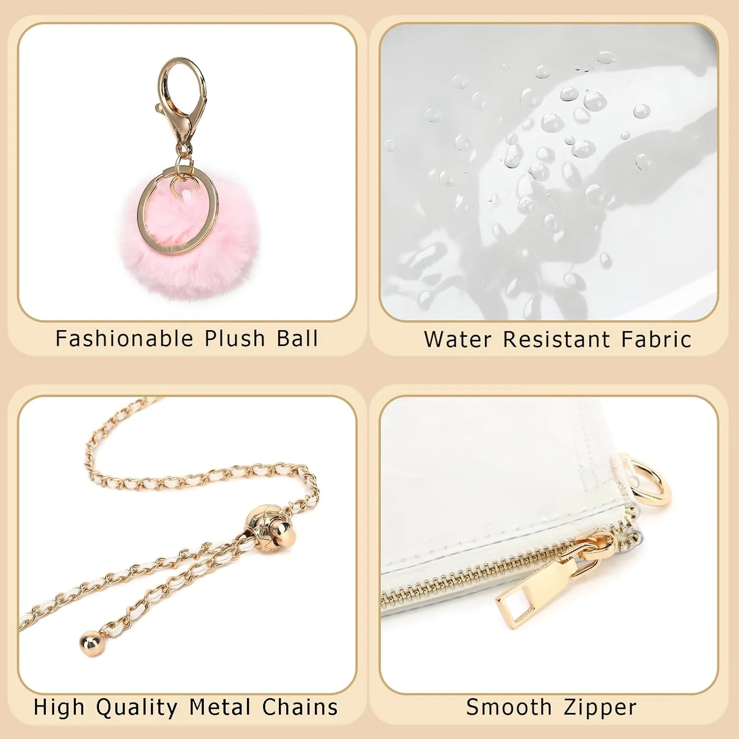YGR Womens Clear Bag for Stadium Events PVC Small Crossbody Purse for Concert, Party Sports Stadium Approved Present