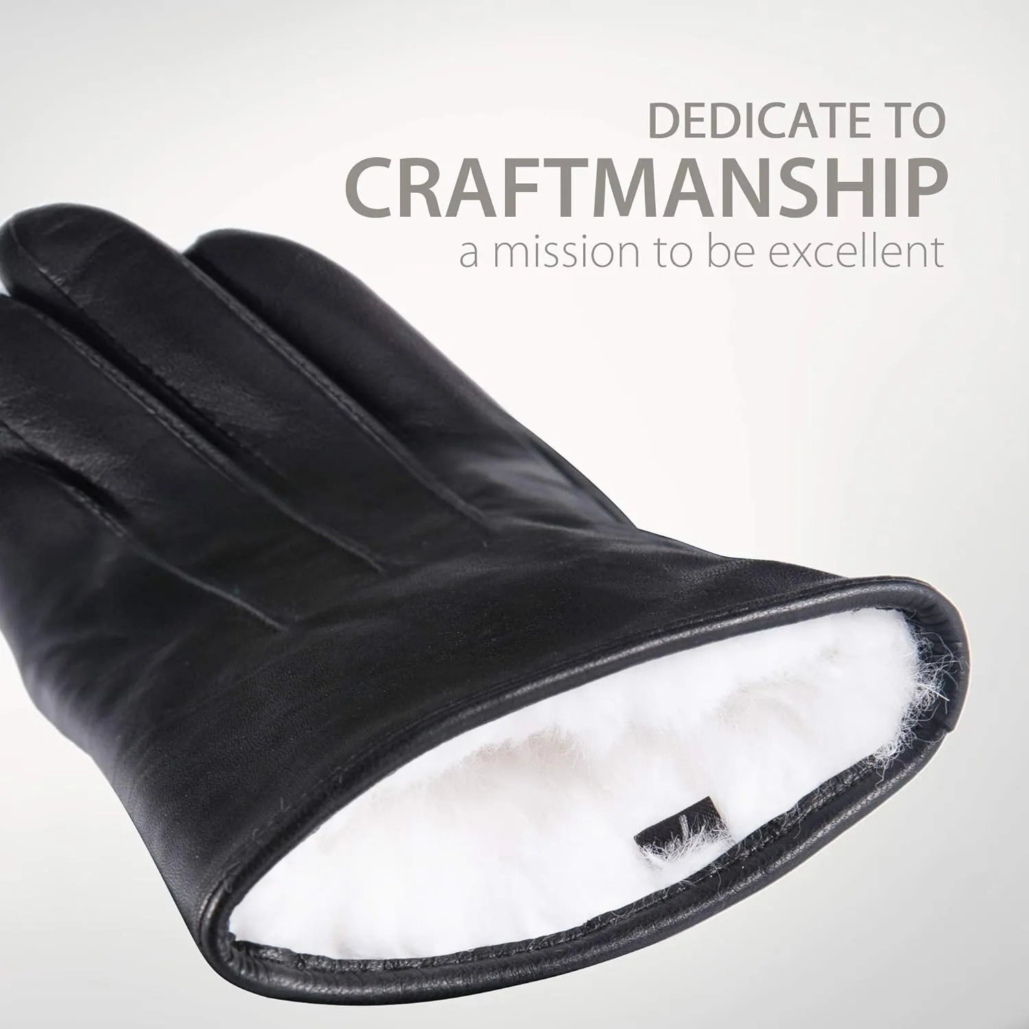 YISEVEN Women's Winter Genuine Leather Gloves Touchscreen Three Points