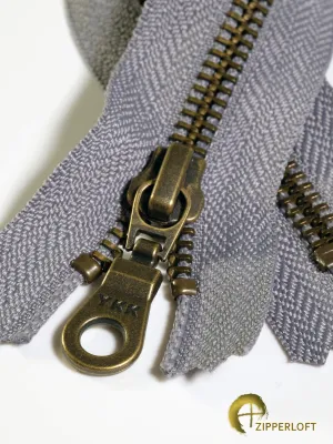 YKK #5 Antique (5-16" / 12.7-40.7cm) - 195 Seal Grey