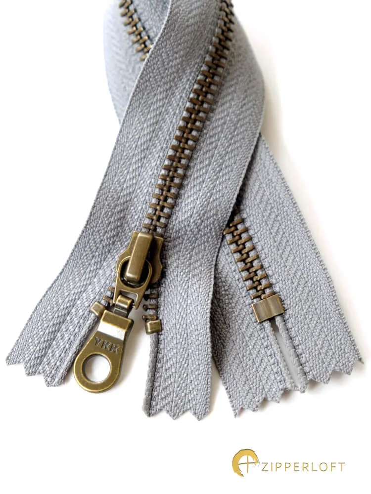 YKK #5 Antique (5-16" / 12.7-40.7cm) - 578 Granite Grey