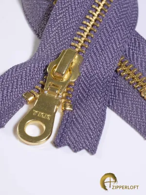 YKK #5 Golden Brass (6-9" / 15.2-22.9cm) - 380 Lavender
