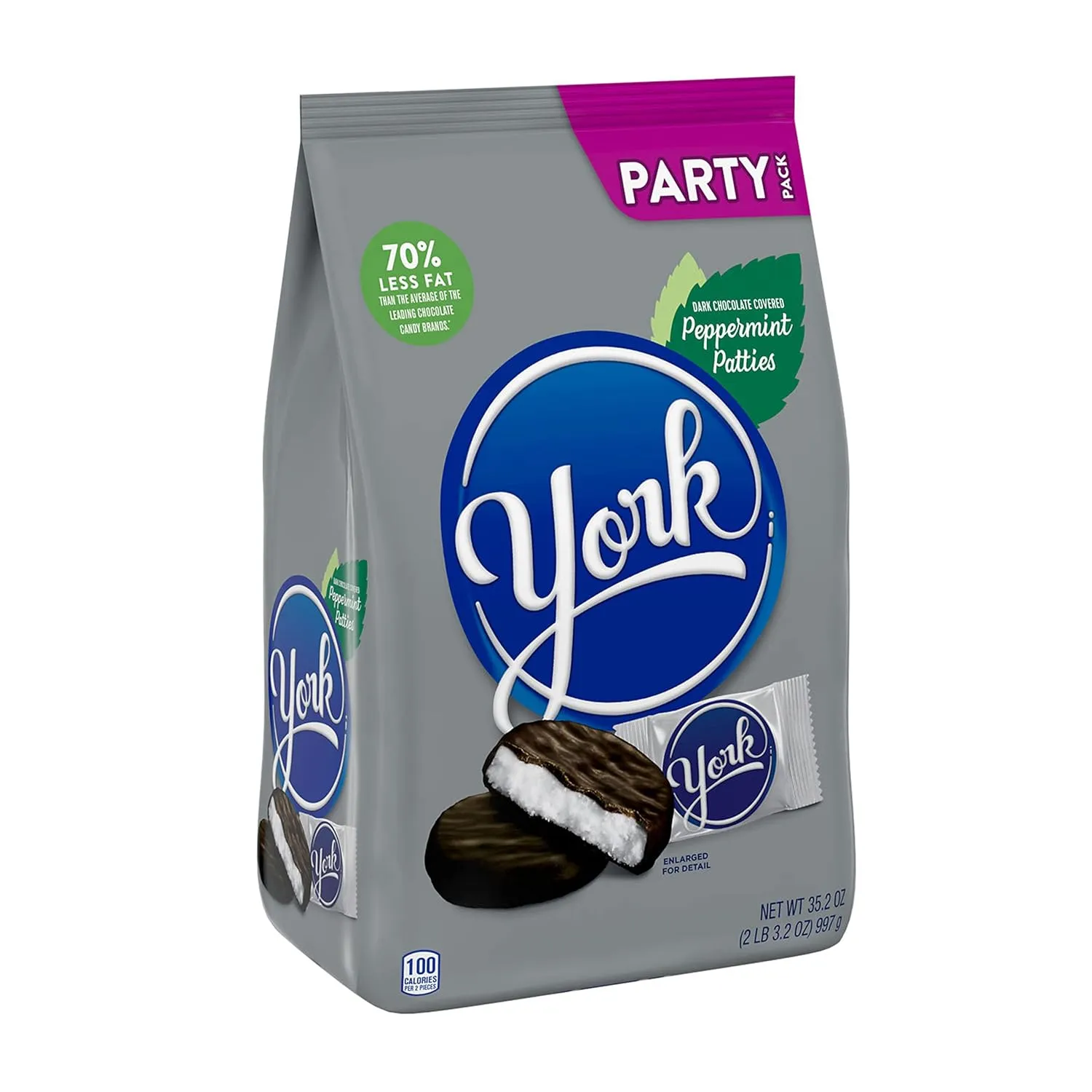 YORK Dark Chocolate Peppermint Patties, Candy Party Pack, 35.2 oz